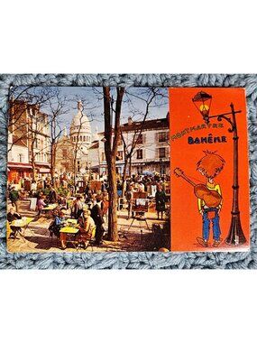 Place du Tertre Postcard Paris France